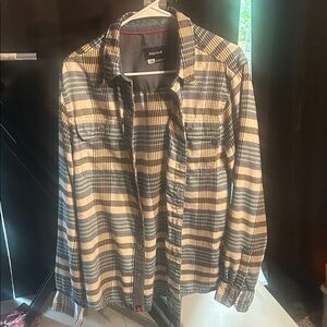 Marmot Men's Checkered Shirt Jacket - Navy and Beige